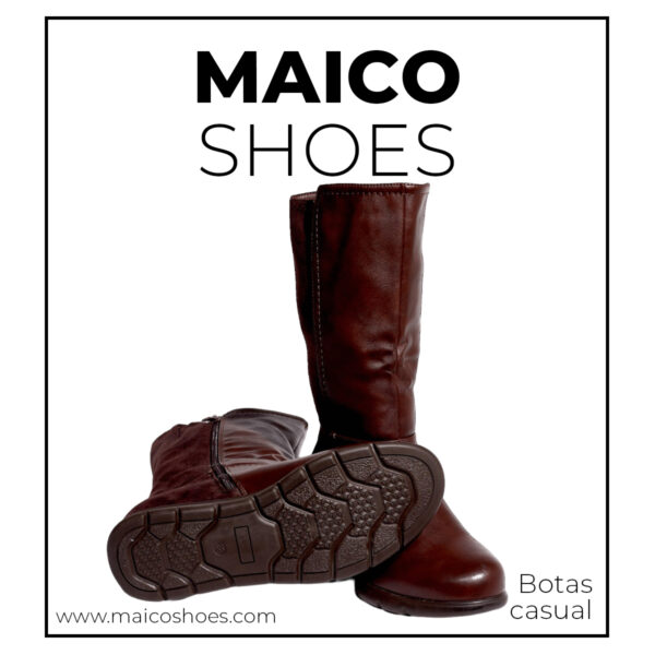 Suela antideslizante de las botas casual MAICO chocolate, ideal para mayor seguridad en cada paso.